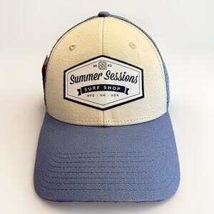 Pukka Mens Blue White 2002 Summer Sessions Surf Shop Adjustable SnapBack Hat NWT